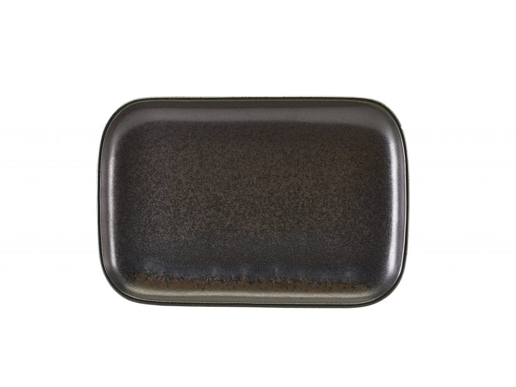 Terra Porcelain Black Rectangular Plate 29 x 19.5cm