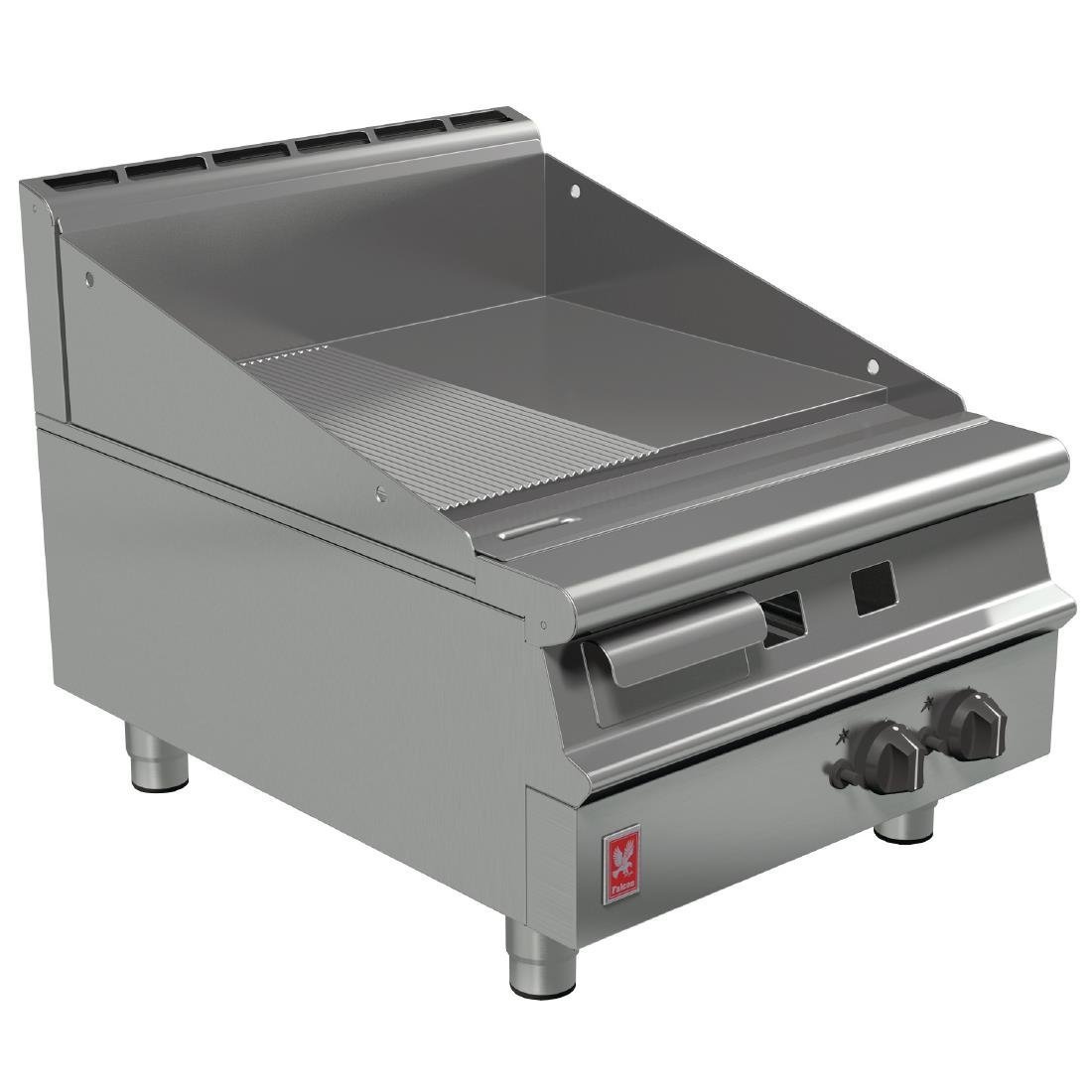 Falcon Dominator Plus 600mm Steel Plate Gas Half Ribbed Griddle