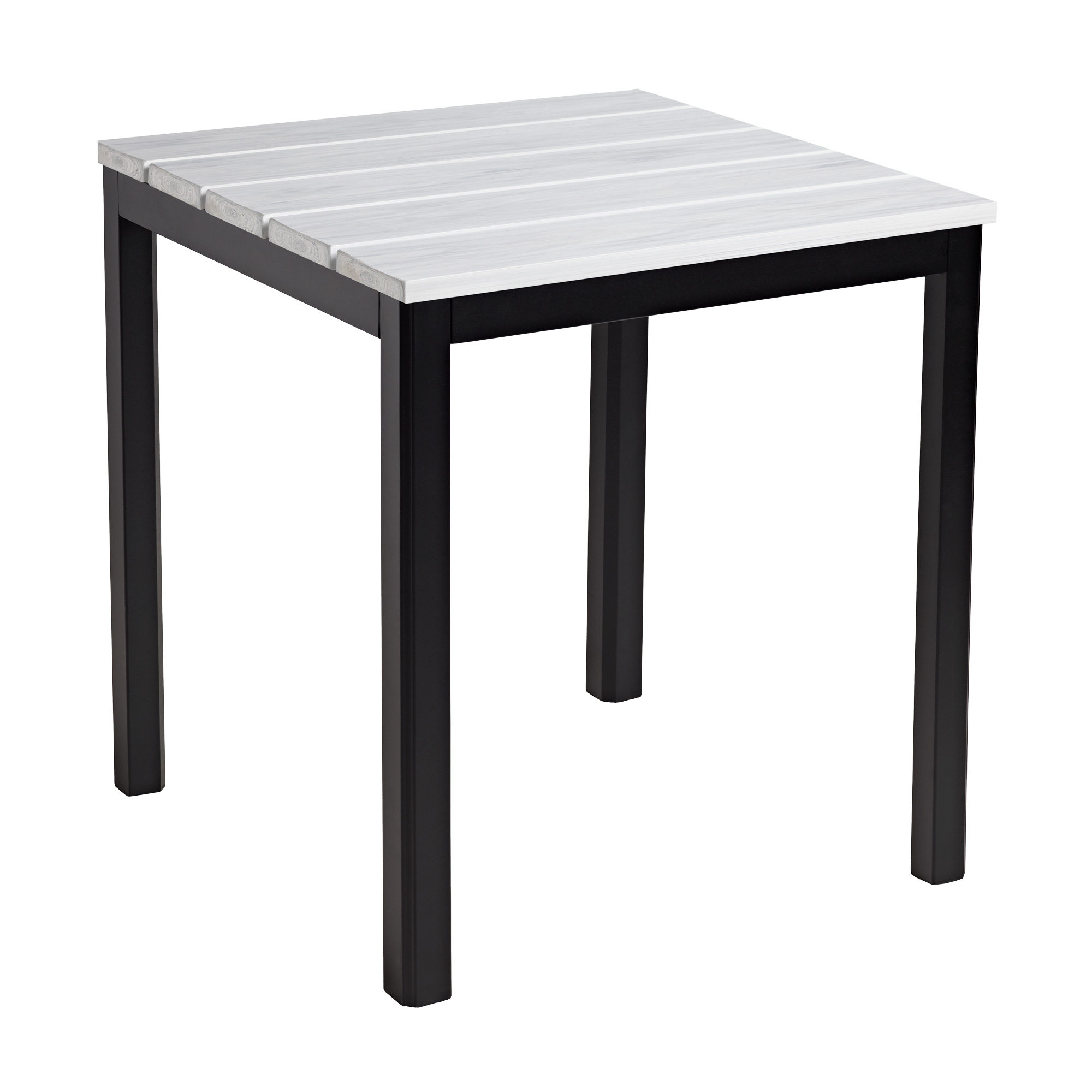 EKO BLACK SQUARE DINING ALUMINIUM TROY TABLE - WHITEWASH TOP - Image 3