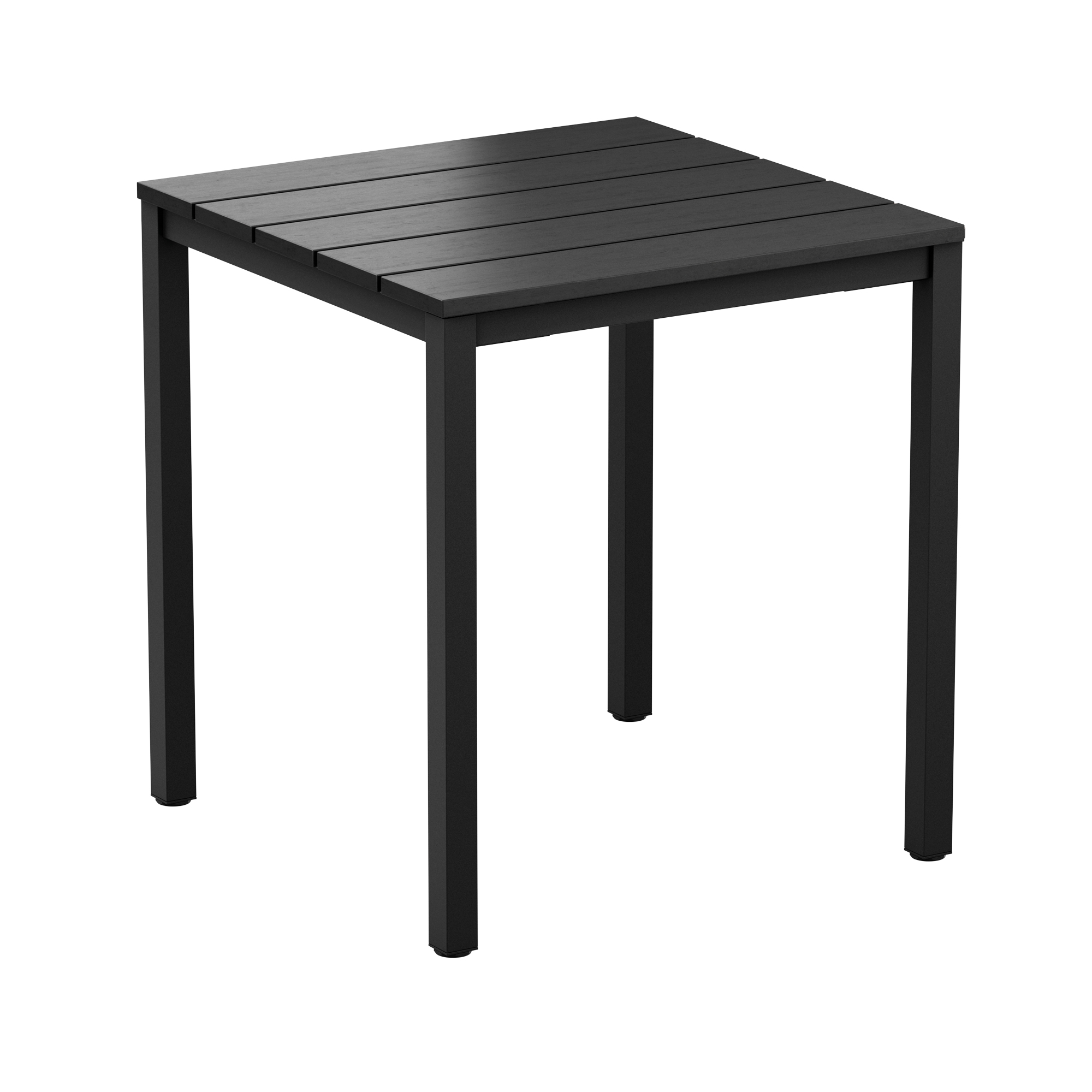 EKO BLACK SQUARE DINING ALUMINIUM TROY TABLE - WHITEWASH TOP - Image 2