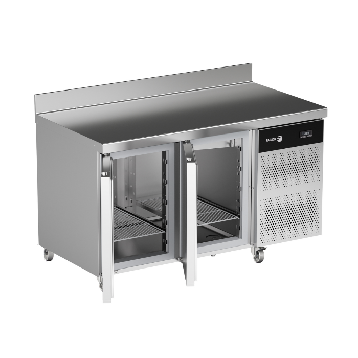 CCP-2S Concept 2-door counter fridge with splashback Snack open door