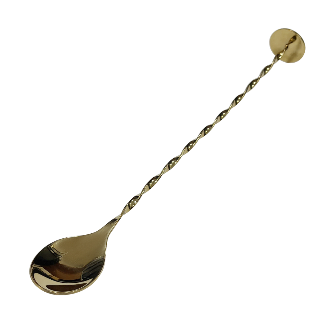 Gold Plated Cocktail Spoon With Masher