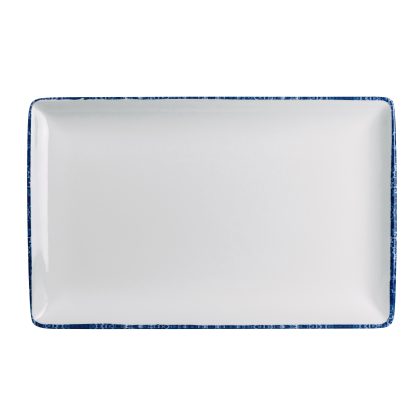 7068MM300 Steelite Melamine Blue Dapple Rectangle Tray 30.5cm x 19.1cm (12 x 7 1-2in) Top View
