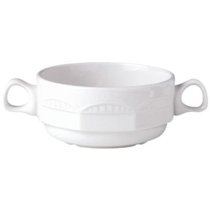 17000939 Steelite White Monte Carlo Soup Cup Hdl 10oz SPECIAL