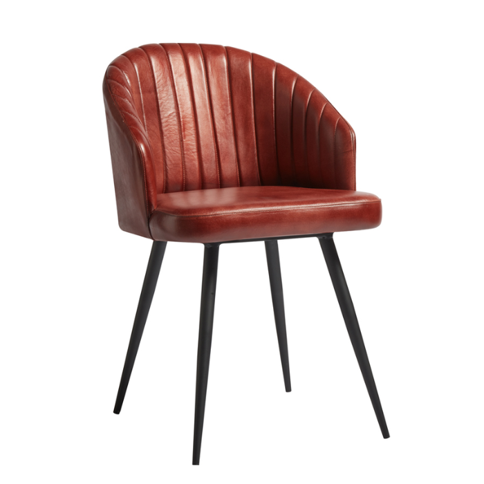 ZA. 1513127C Brooklyn Tub Chair - Leather - Vintage Red