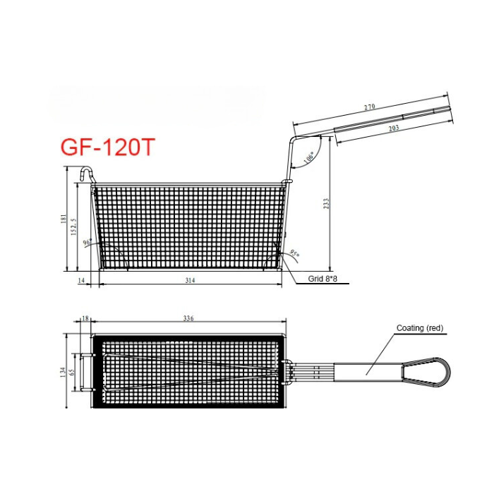 GF120T 4 Burner Twin Tank Gas Fryer with Twin Baskets with Seperate Oil Drawing