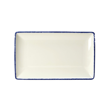17100550 Blue Dapple Rectangle One Plate 27cm x 16.75cm (10 5_8in x 6 1_2in)