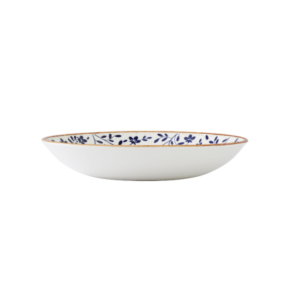18000570 Steelite Flora Blue Coupe Bowl 8 1_2in 21.6cm Side View