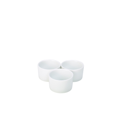 RAMCON6-W Genware Porcelain Contemporary Smooth Ramekin 6.5cm_2.5in