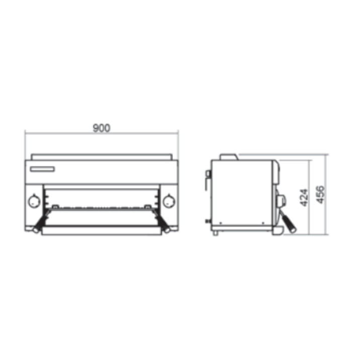 G91B Blue Seal Gas Salamander Grill Dimentions
