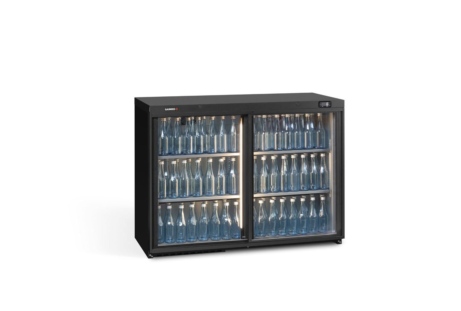 MG3-275SD Gamko Double Anthracite Glass Sliding Door Bottle Cooler