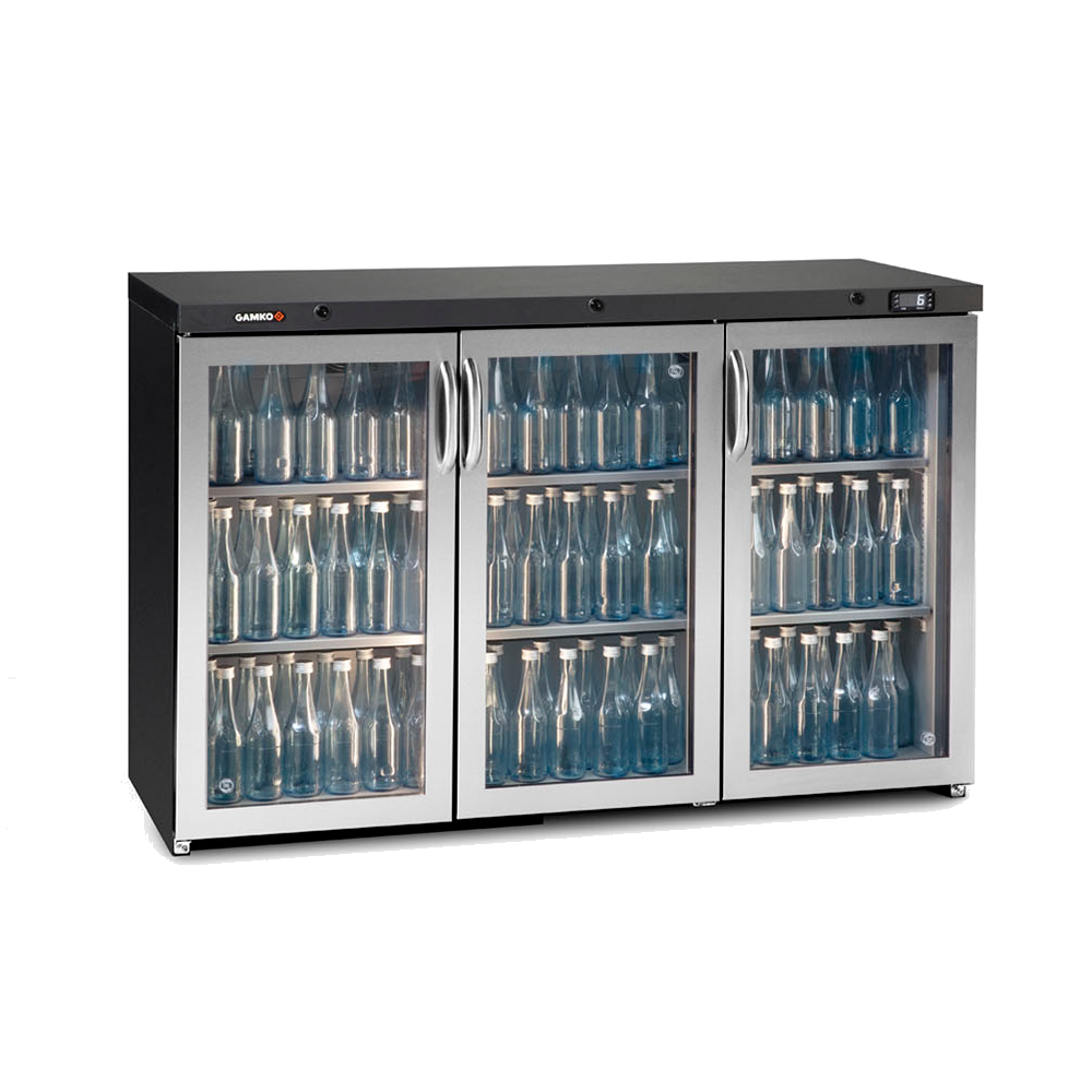 MG3-315GCS Gamko 3 Glass Door Anthracite Body 315L Bottle Cooler
